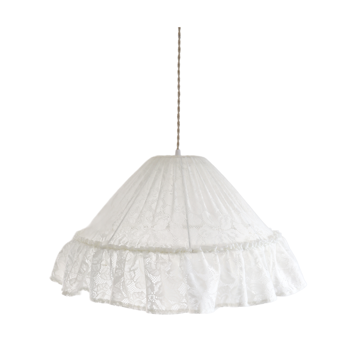 Marie Ernestine Pendant Light – Vintage-Style White Lace