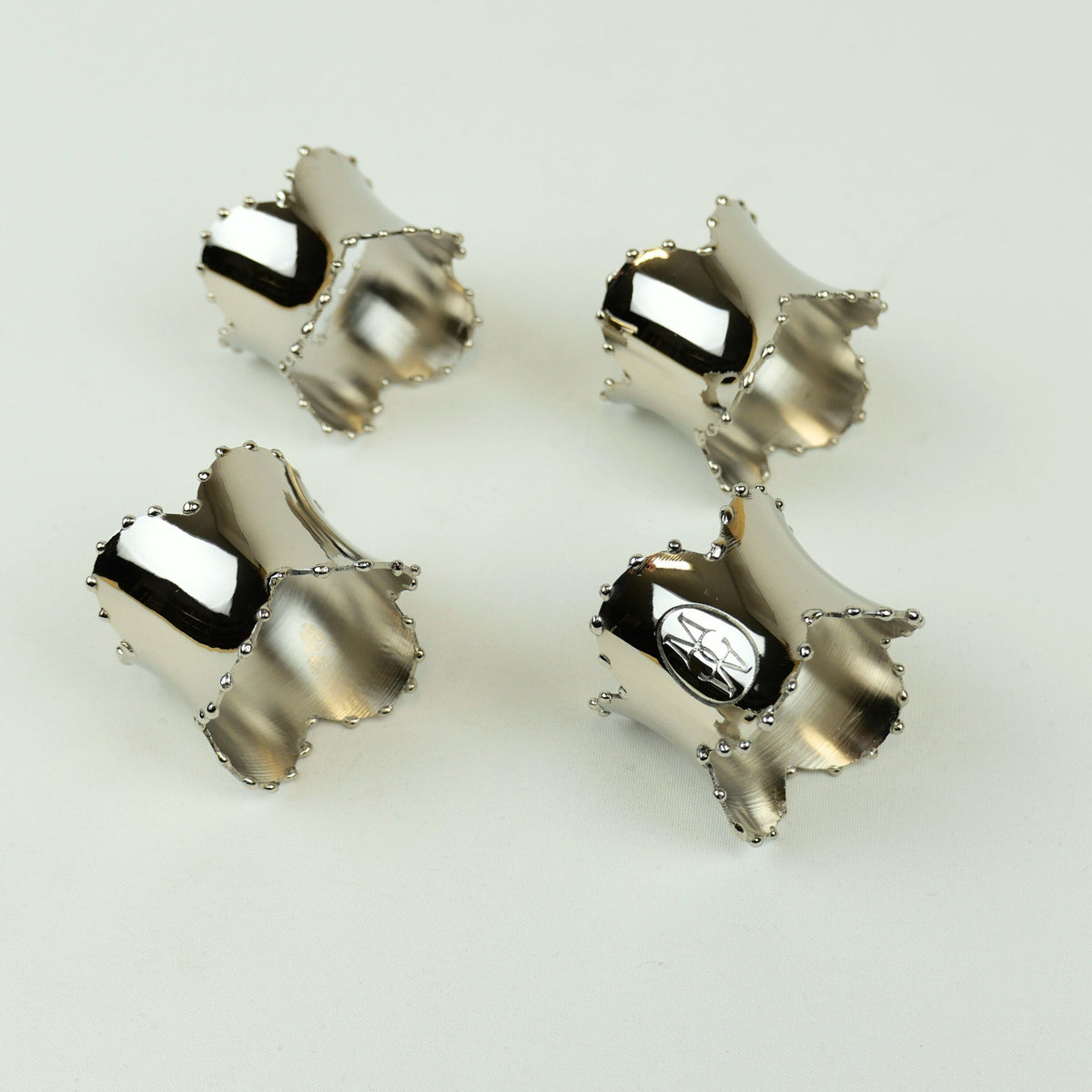 Nickel Napkin Ring Scalloped (Set of 4)