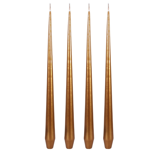 Aurora Small Slender Taper Candles - Gold