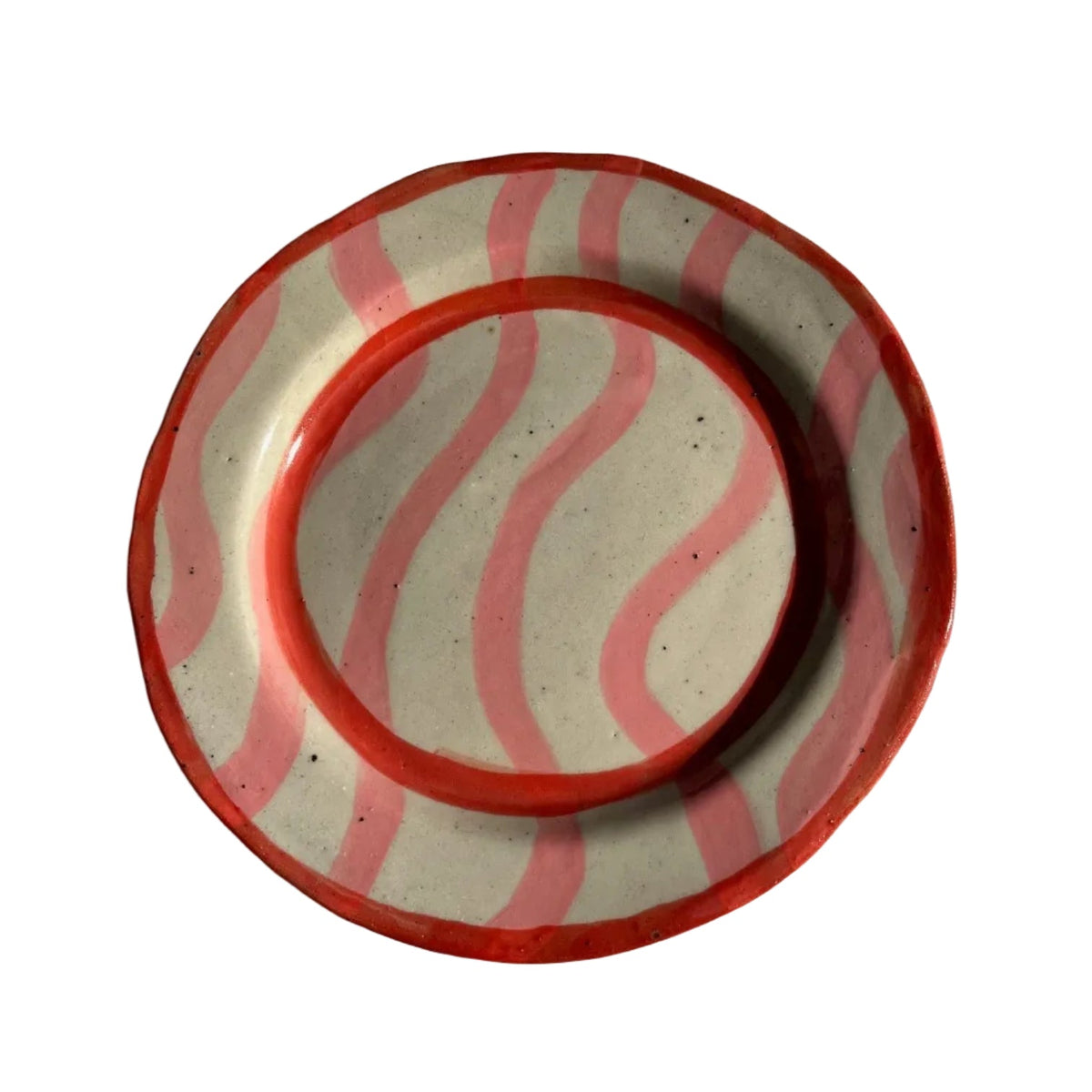 Squiggle Dinner Plate - Pink and Red 23cm