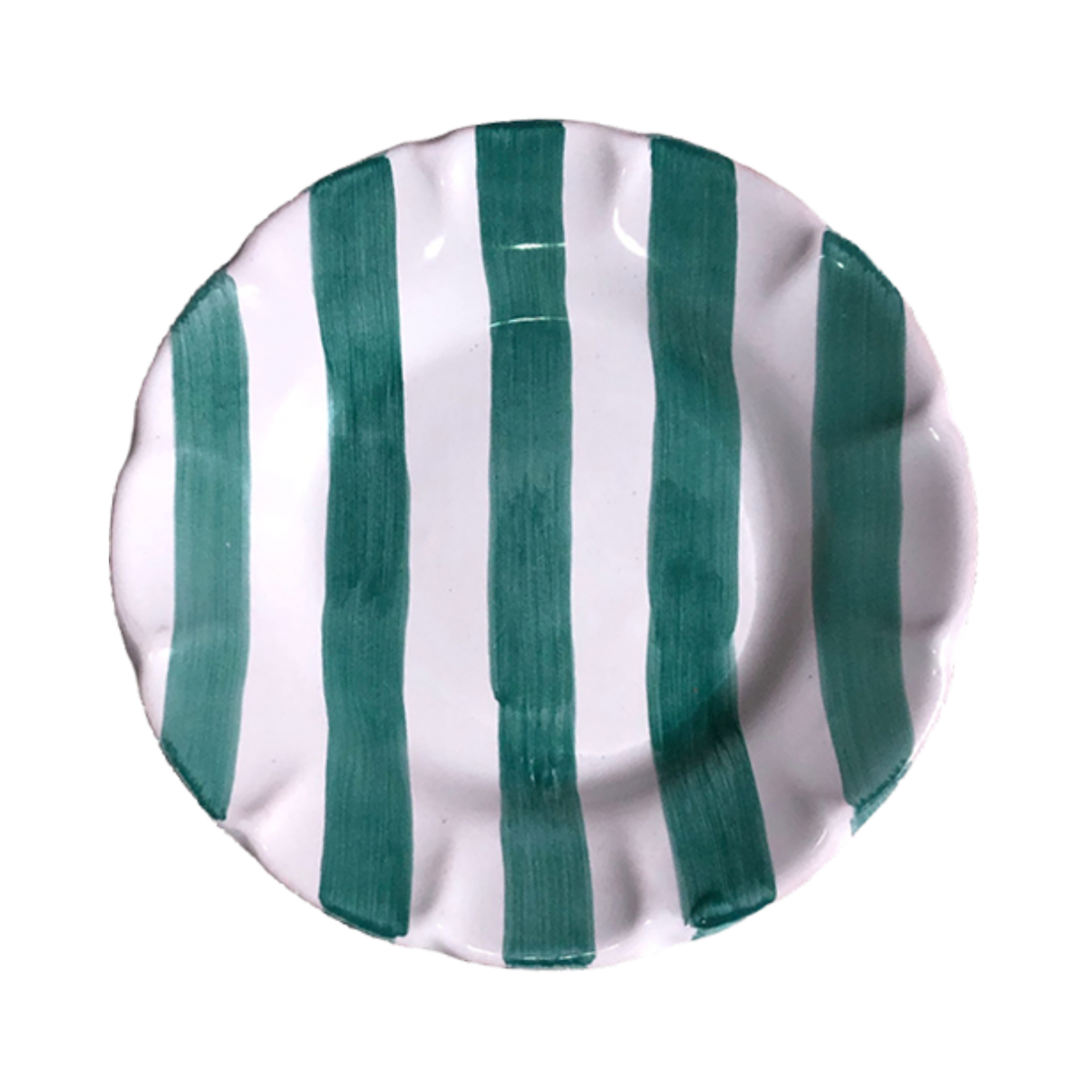 Plate Stripe 25 cm Green