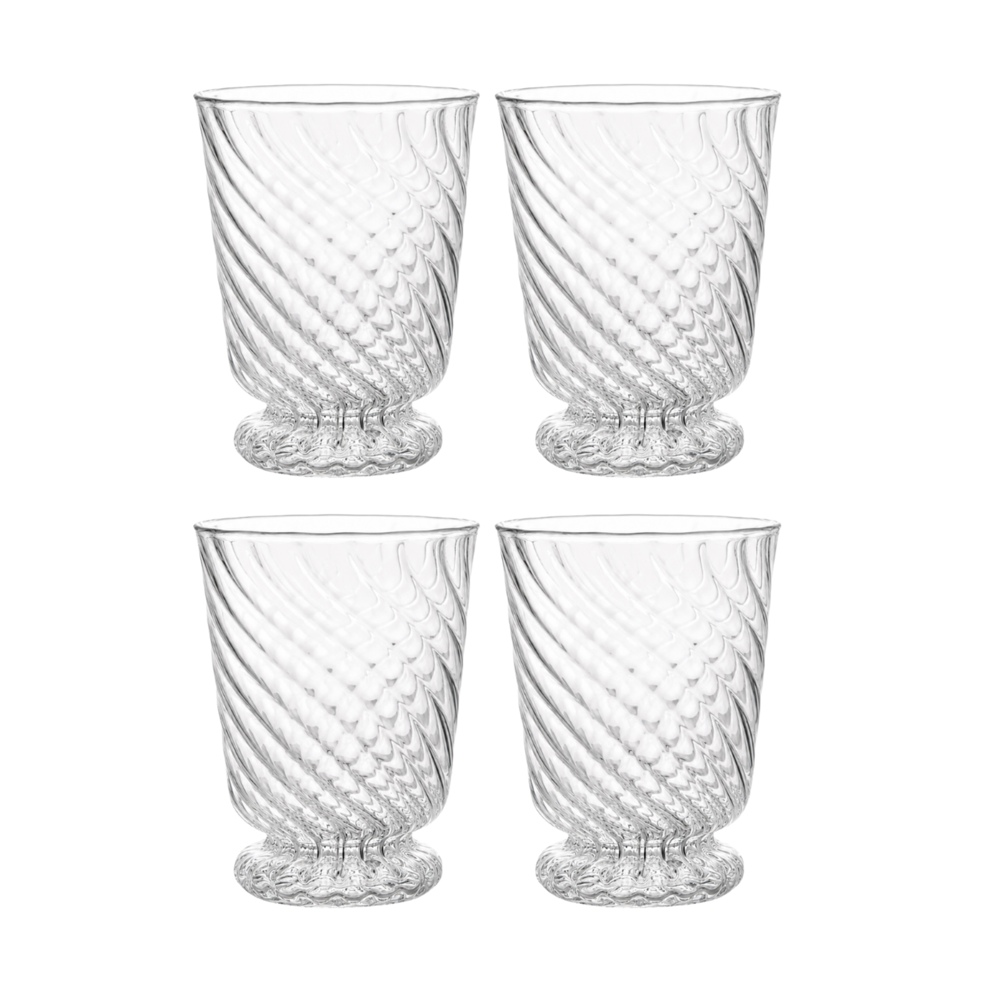 Spiral Glass Tumbler - Set of Four