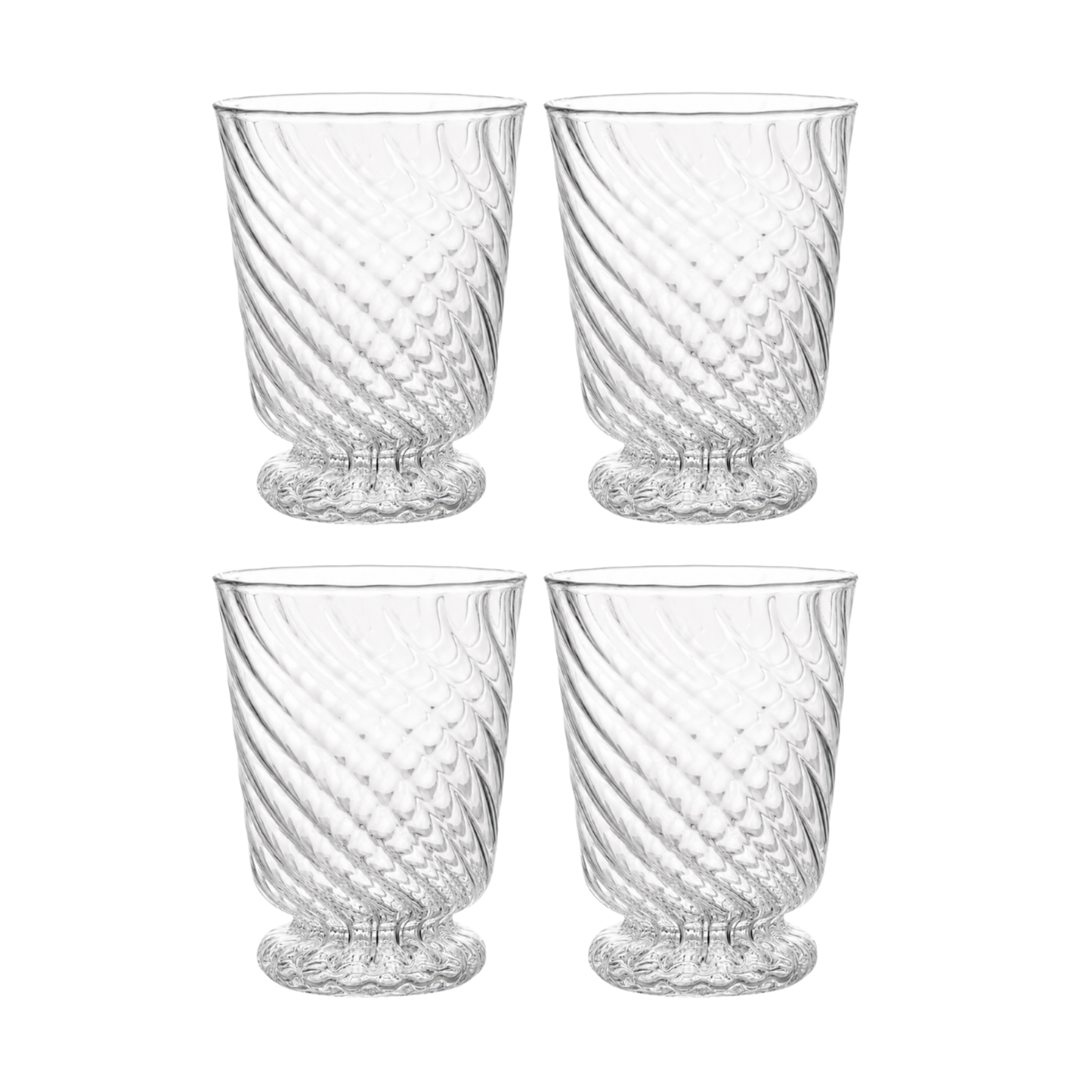 Spiral Glass Tumbler - Set of Four