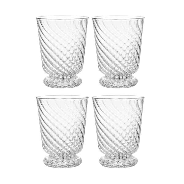 Spiral Glass Tumbler - Set of Four