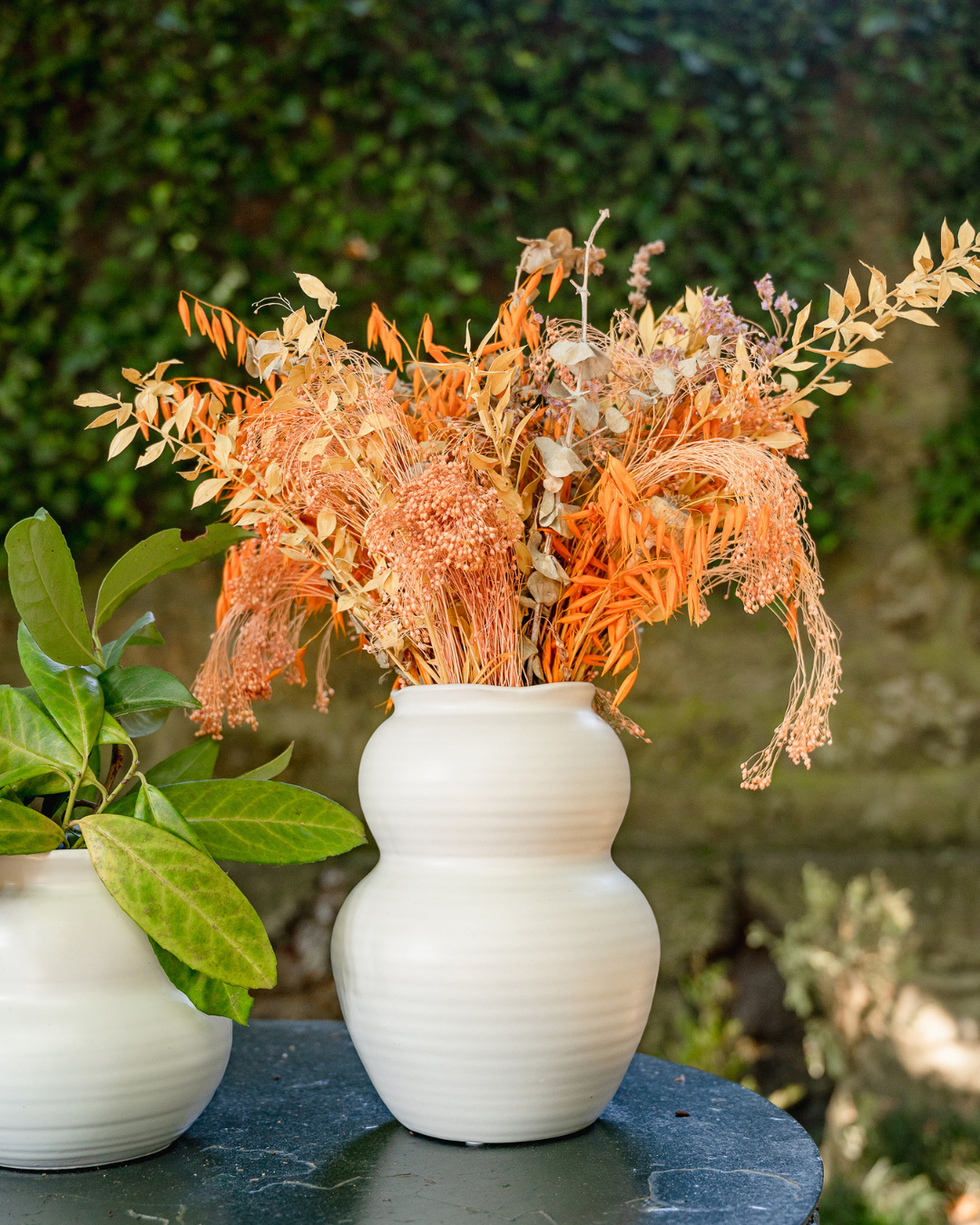 White Capri Stoneware Vase, 22.5 cm