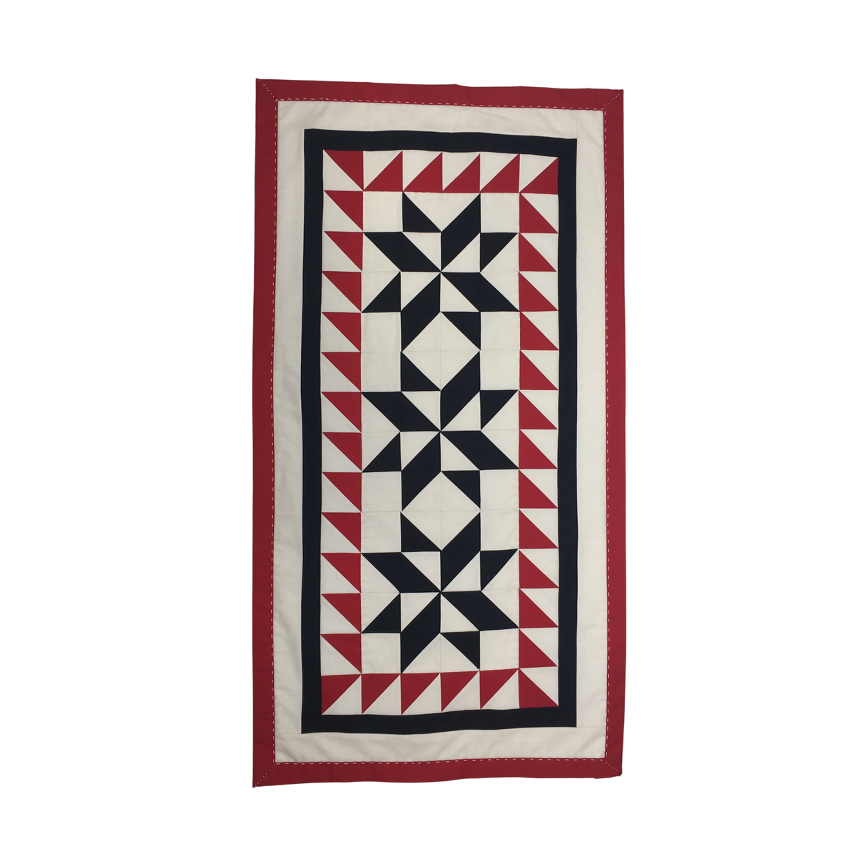 Red and Black Patchwork Wall Hanging