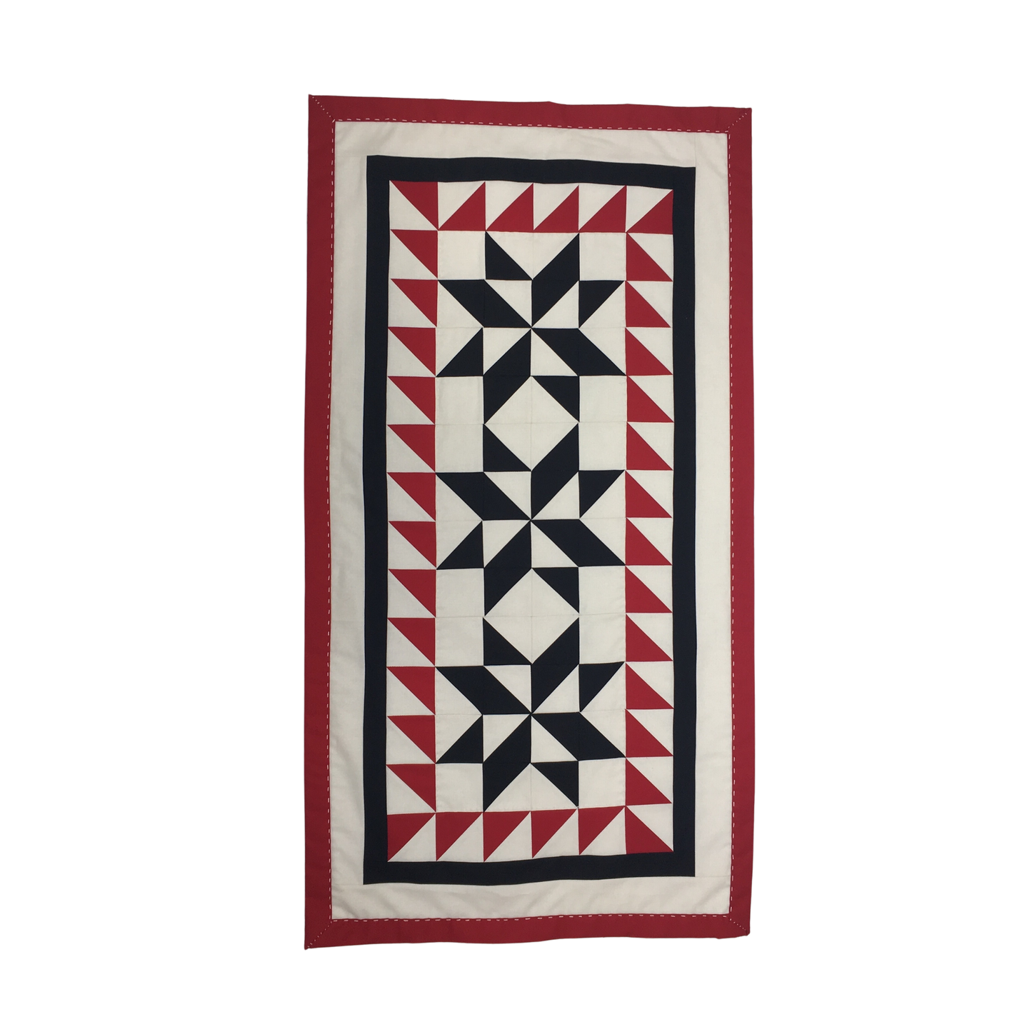 Red and Black Patchwork Wall Hanging