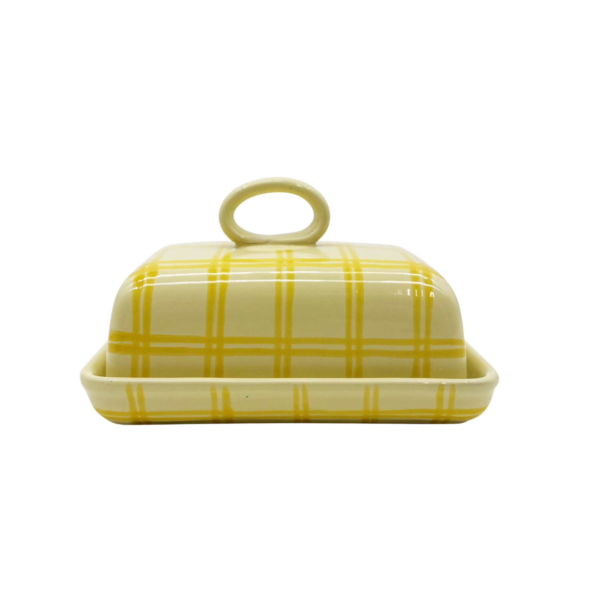 Gingham Butter Dish
