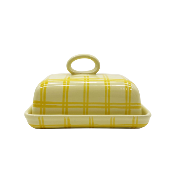 Gingham Butter Dish