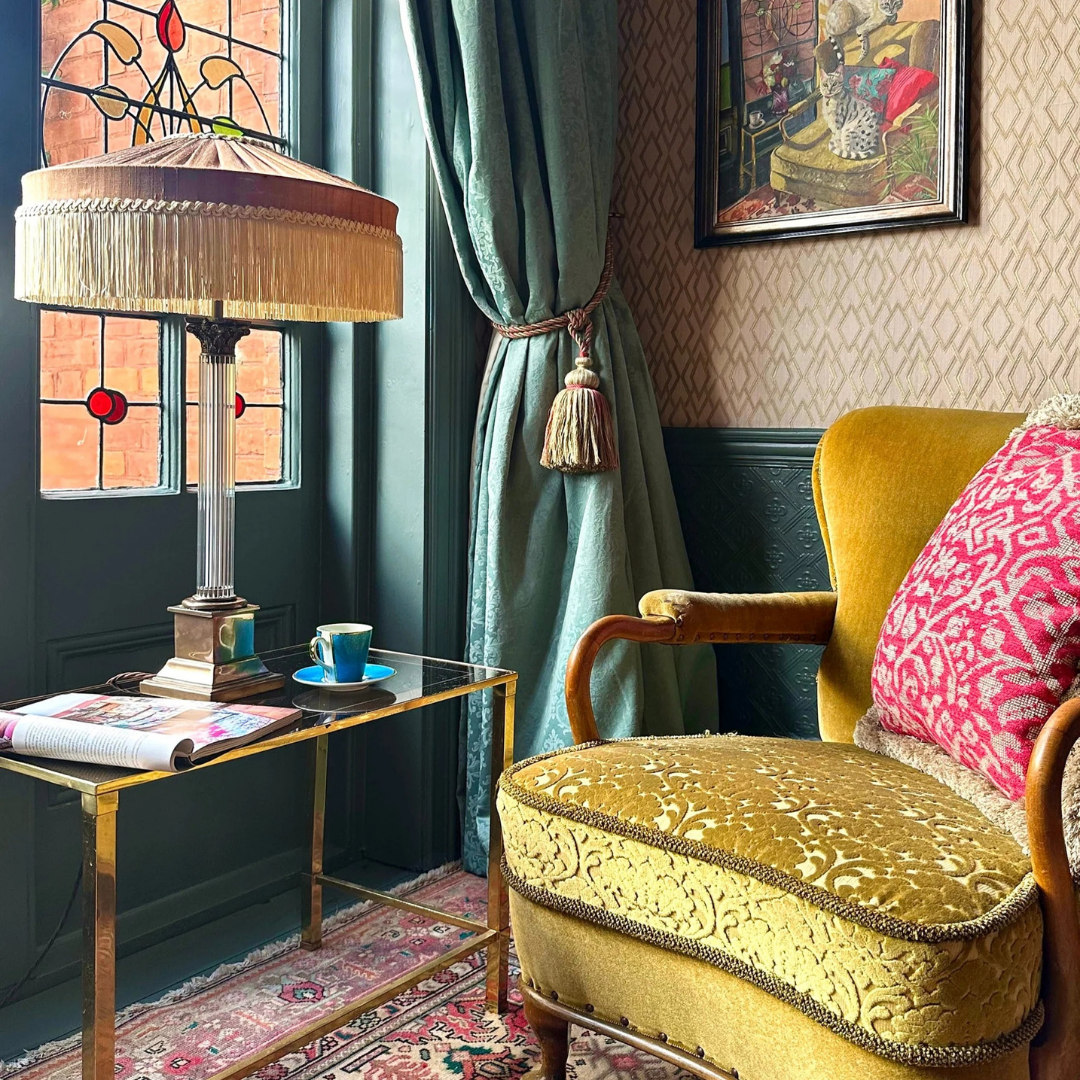 The Peggy Silk Fringed Lampshade - Brown