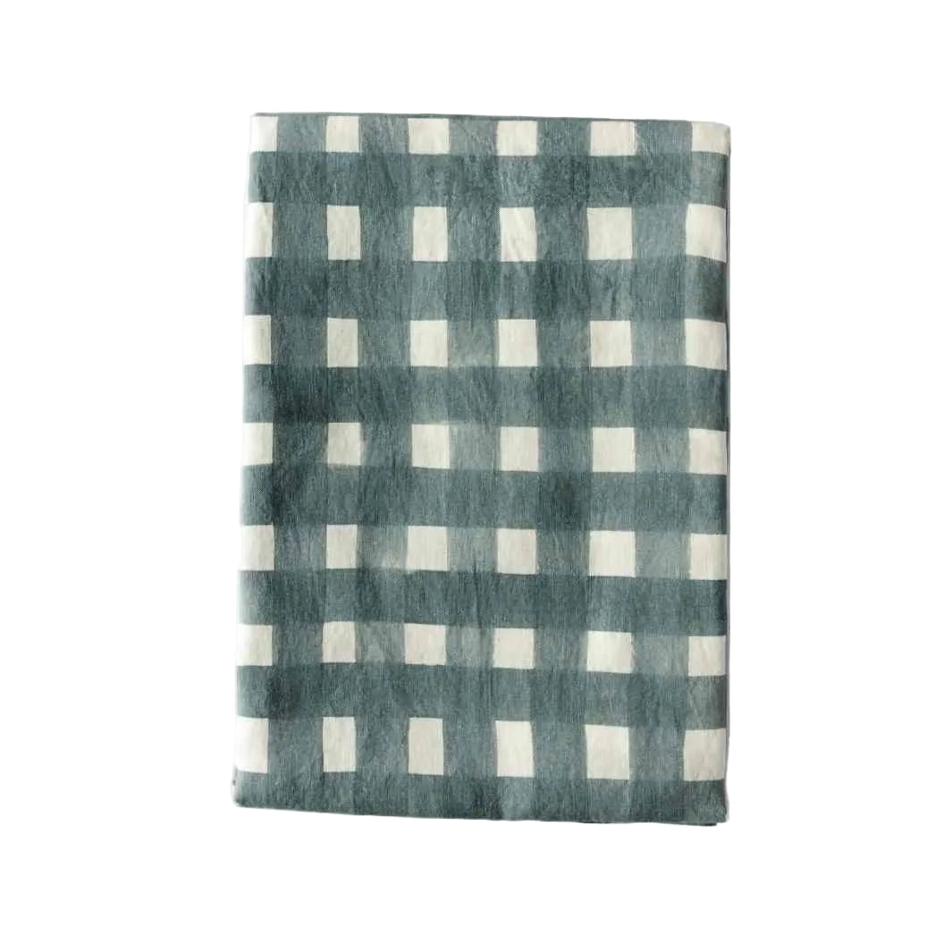 Blue Cross-Hatch Tablecloth
