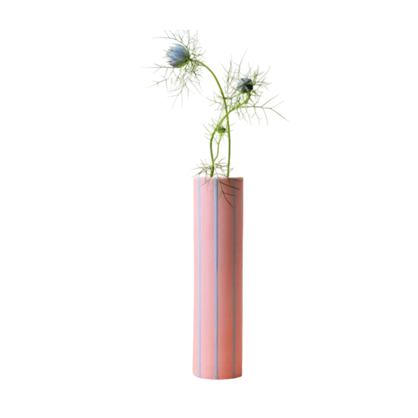 Coloured Striped Vase Siena Pink
