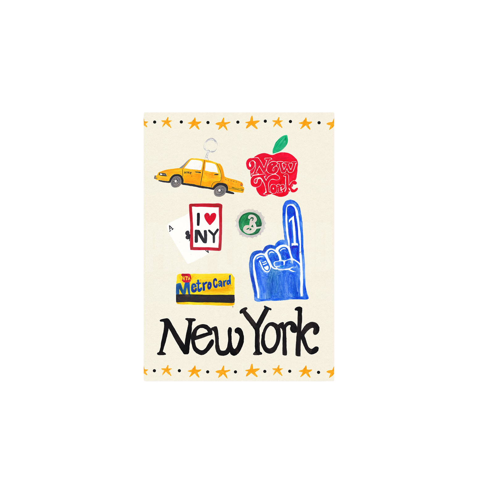 New York Travel Trinket Hand Painted Print
