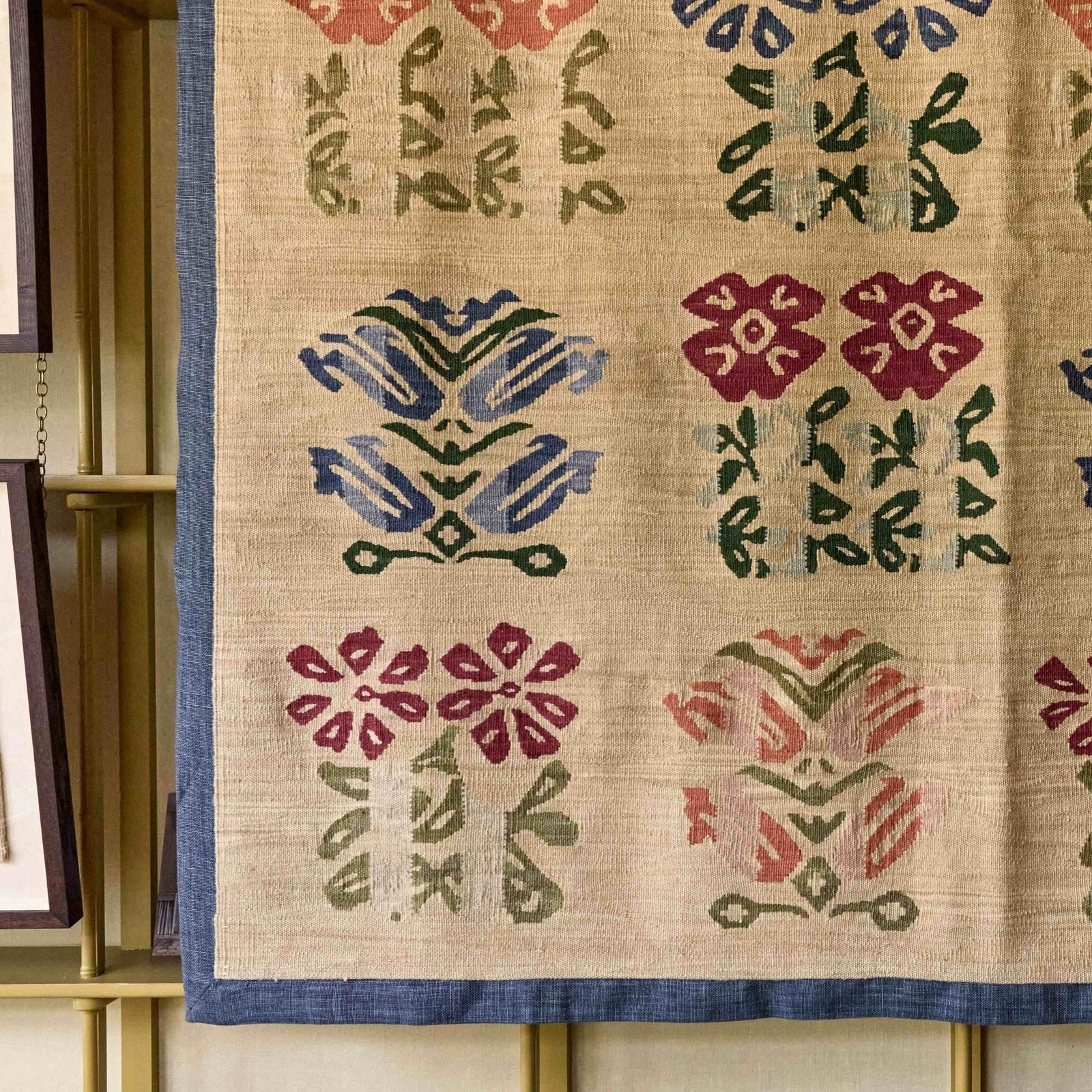 Folkloric Floral Kilim Tapestry