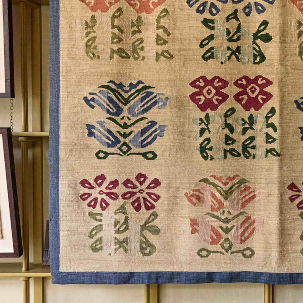 Folkloric Floral Kilim Tapestry