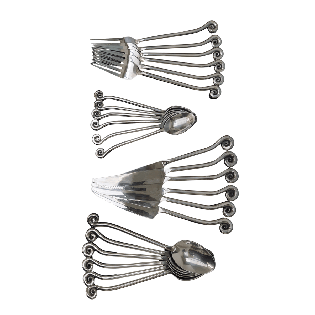 Set of 24 Vintage Spiral Cutlery