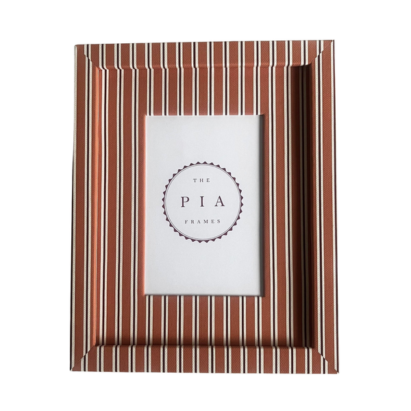 Tangerine & Burgundy Seaside Stripe Frame
