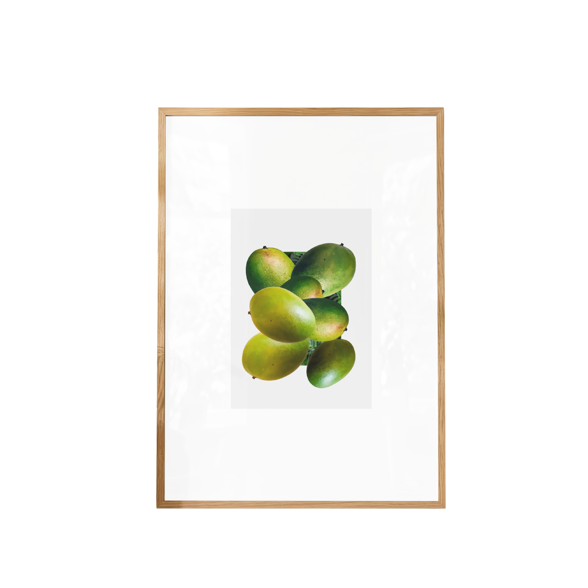 Mango Fruit Collage In Misty Grey Print