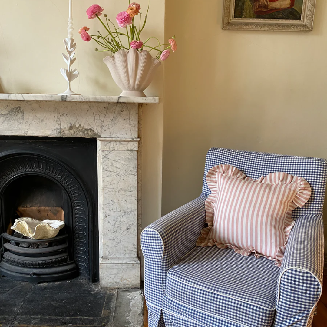 Blush Candy Stripe Cushion Cover