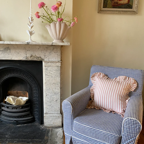 Blush Candy Stripe Cushion Cover