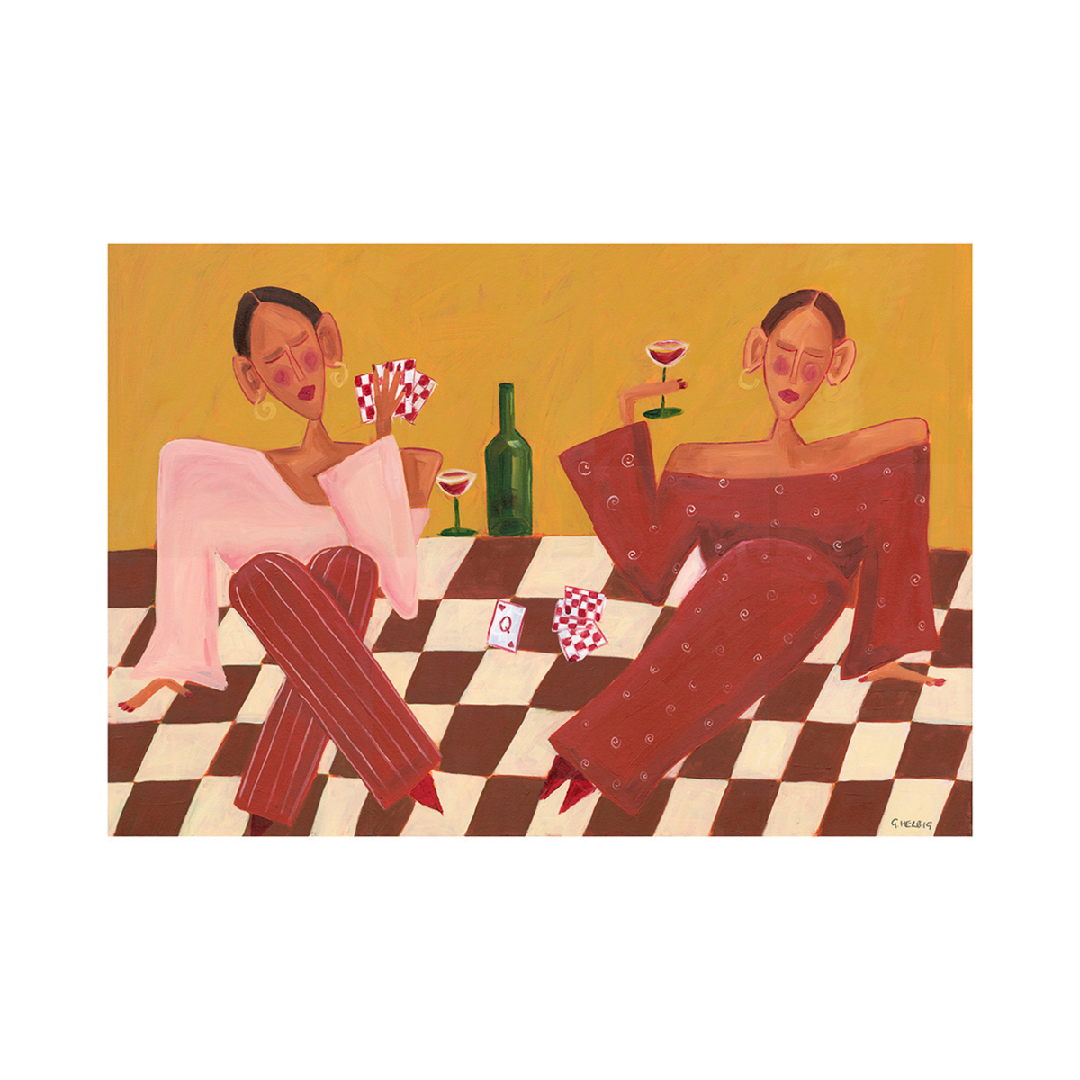 Afternoon of Wine &  Cards Art Print