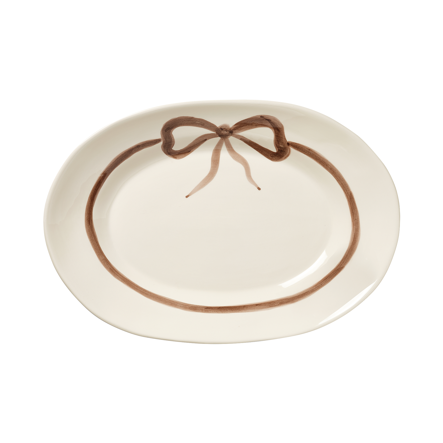 Bow Serving Plate - Brown 38.5x26 cm