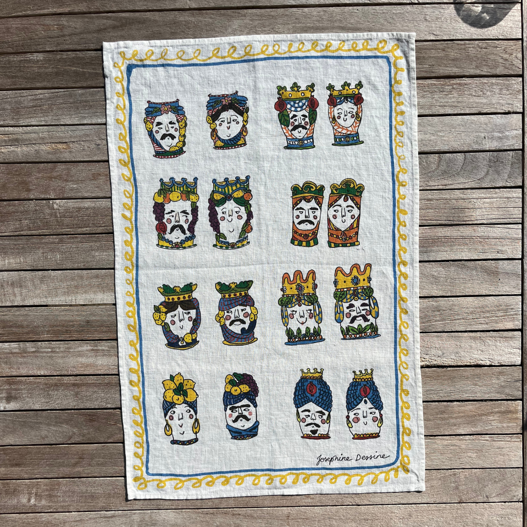 Sicilian Lovers Tea Towel