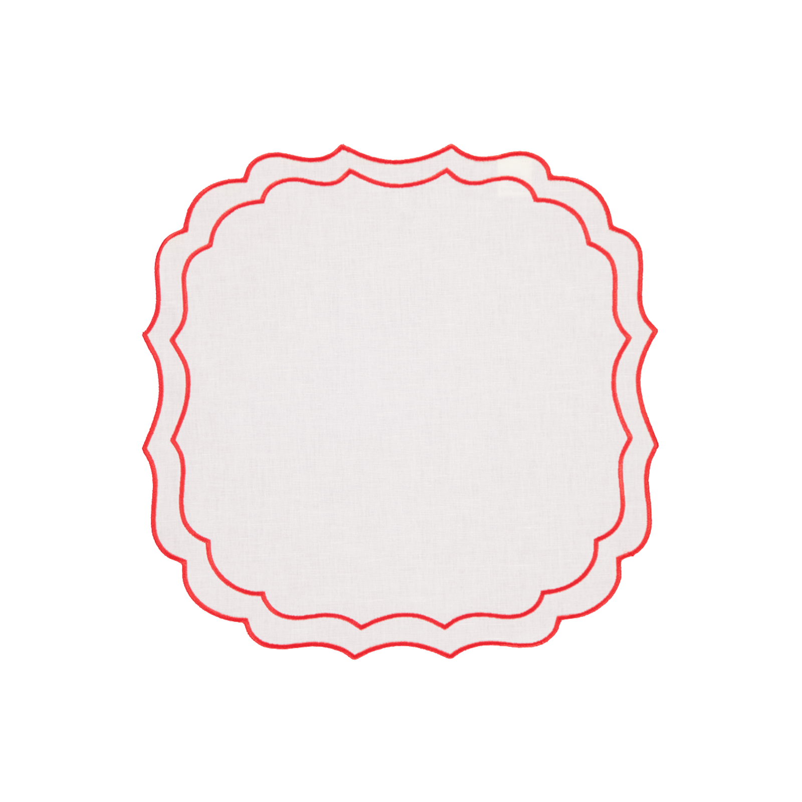 Greta Stain-Resistant Placemat, White and Orange