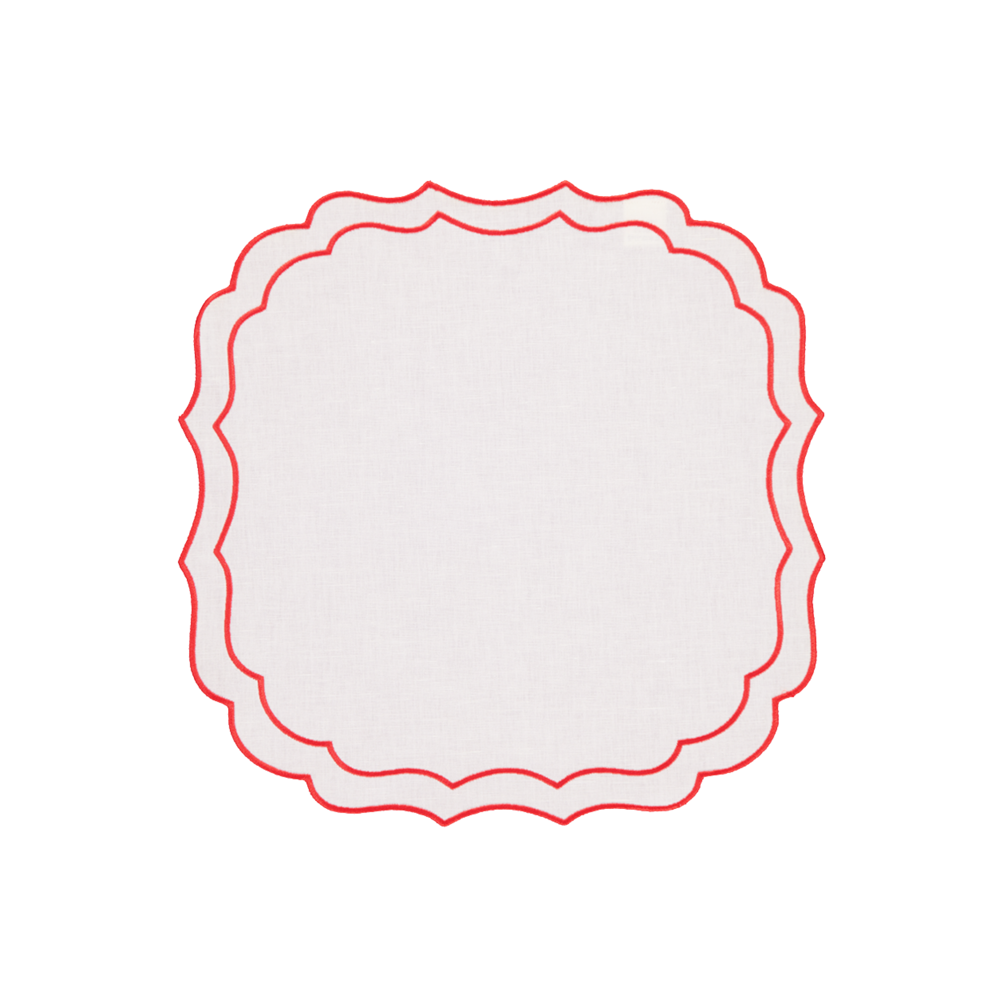 Greta Stain-Resistant Placemat, White and Orange