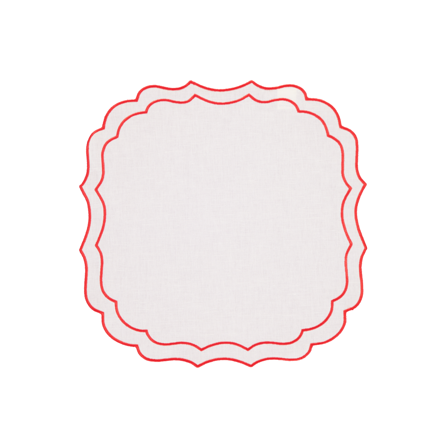 Greta Stain-Resistant Placemat, White and Orange