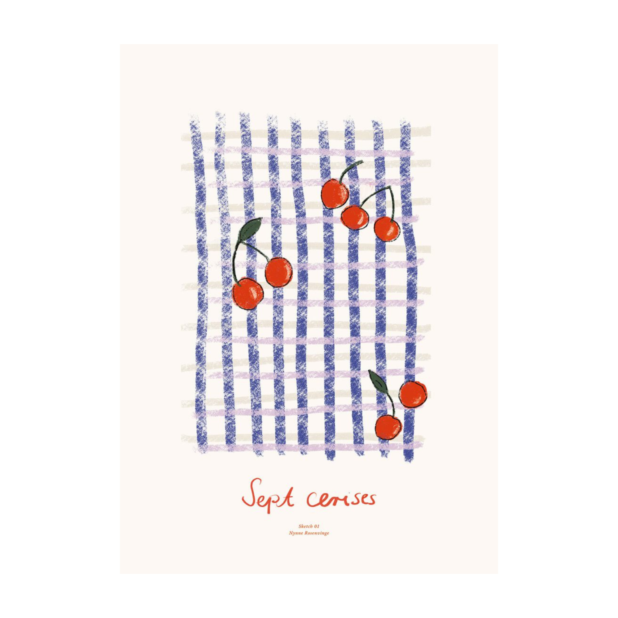 Sept Cerises 50x70 cm Print