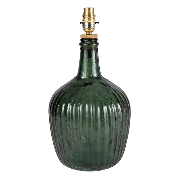 Florence Ripple Glass Table Lamp Base - Olive