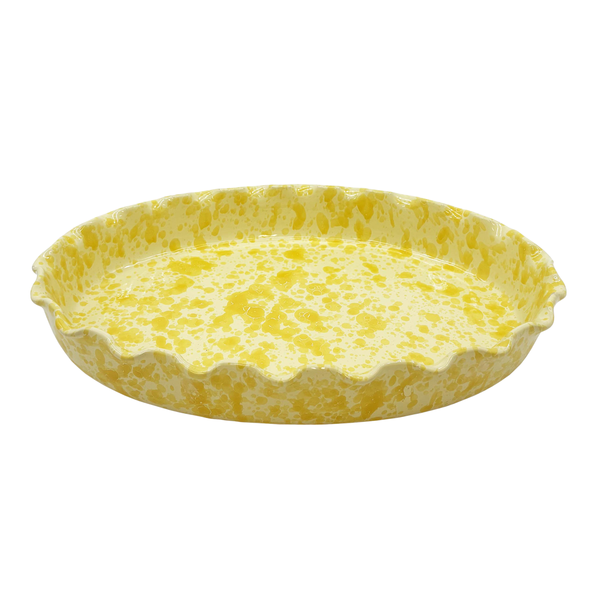 Frill Edge Splatterware Dish