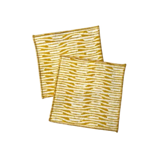 Yellow Chit Chat Cloth Napkin | Block Print | 5x5 in