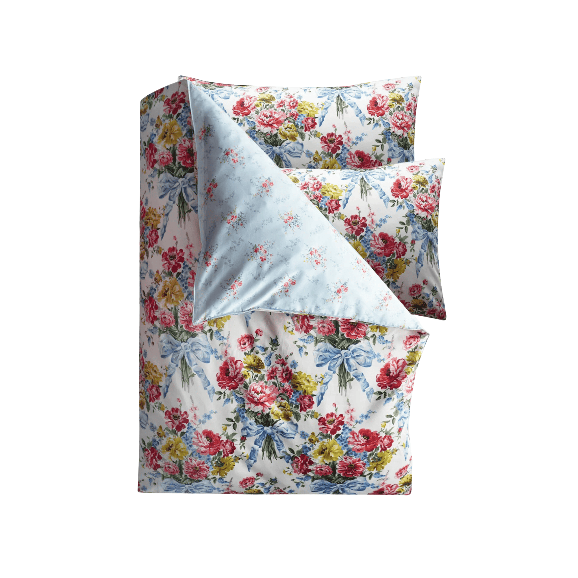 Reversible Duvet Set Made With Liberty Fabrics & Bridgerton Bow Bouquet & Garden Blooms