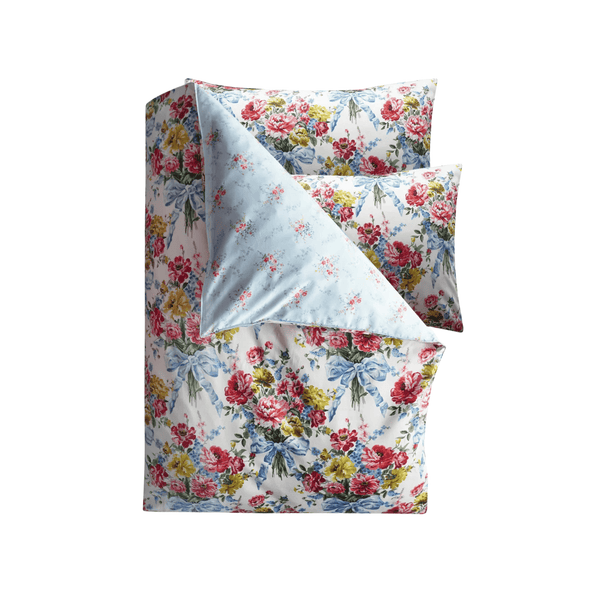 Reversible Duvet Set Made With Liberty Fabrics & Bridgerton Bow Bouquet & Garden Blooms