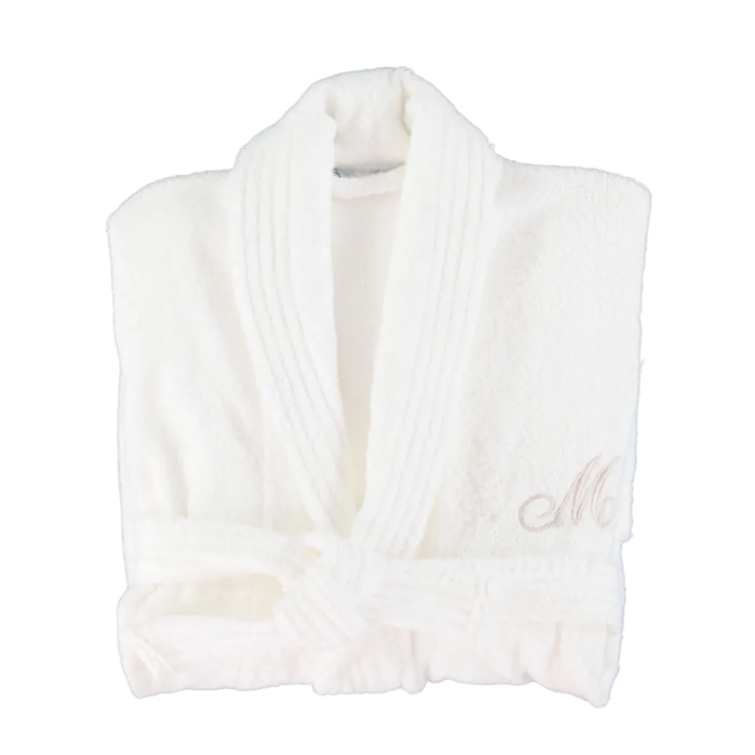Personalised White Bathrobe MF