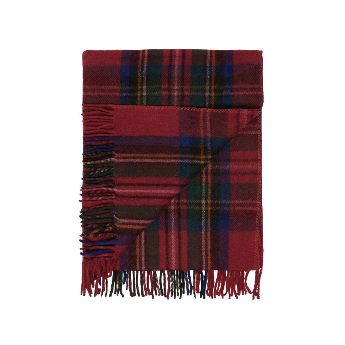 Gorgeous Wool Throw Blanket In Stewart Royal Tartan