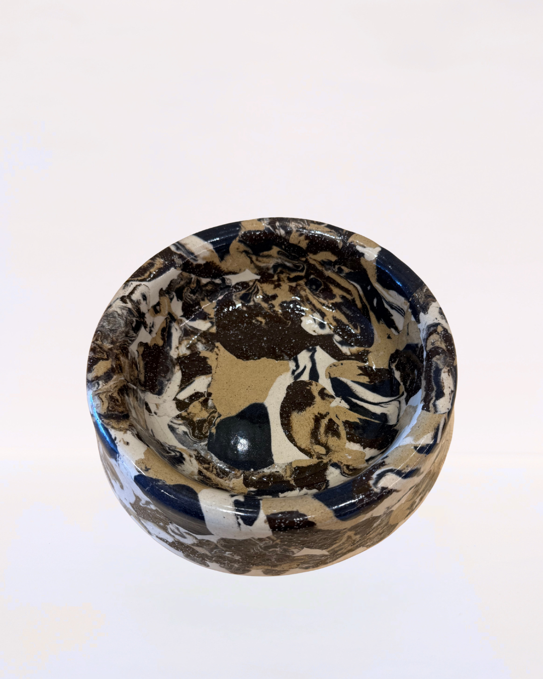 Handmade Ceramic Dog Bowl - Nerikomi
