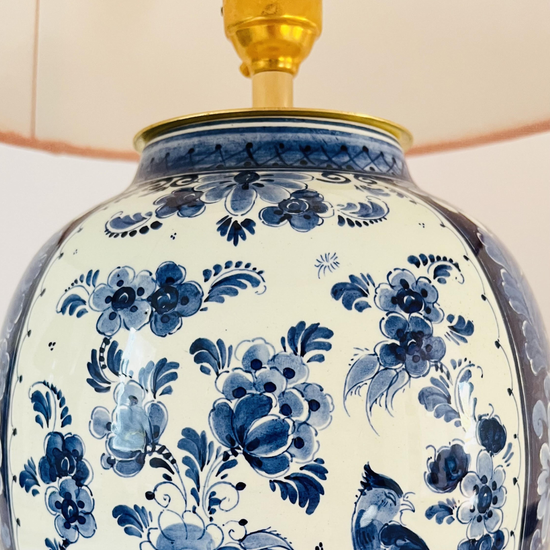 Antique Delft Bird Lamp