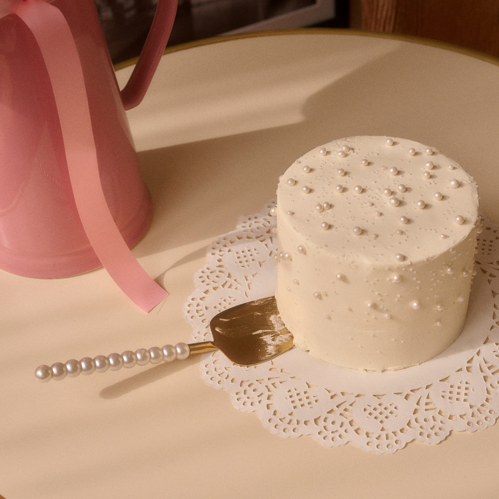 Set of Pearl Cake Knife and Server
