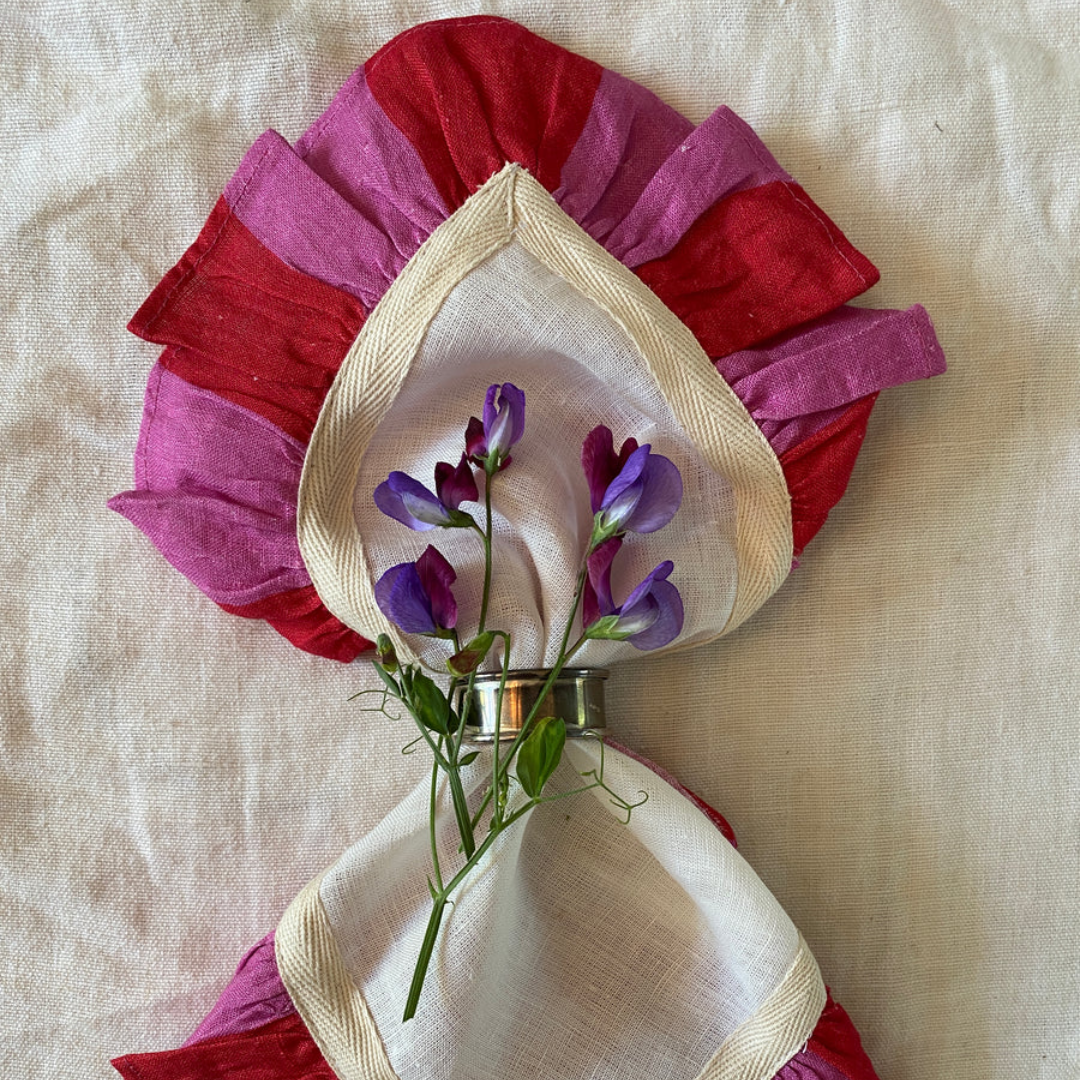 Cerise & Fuchsia Wide Stripe - Set of 2 Napkins