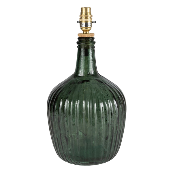 Florence Ripple Glass Table Lamp Base - Olive