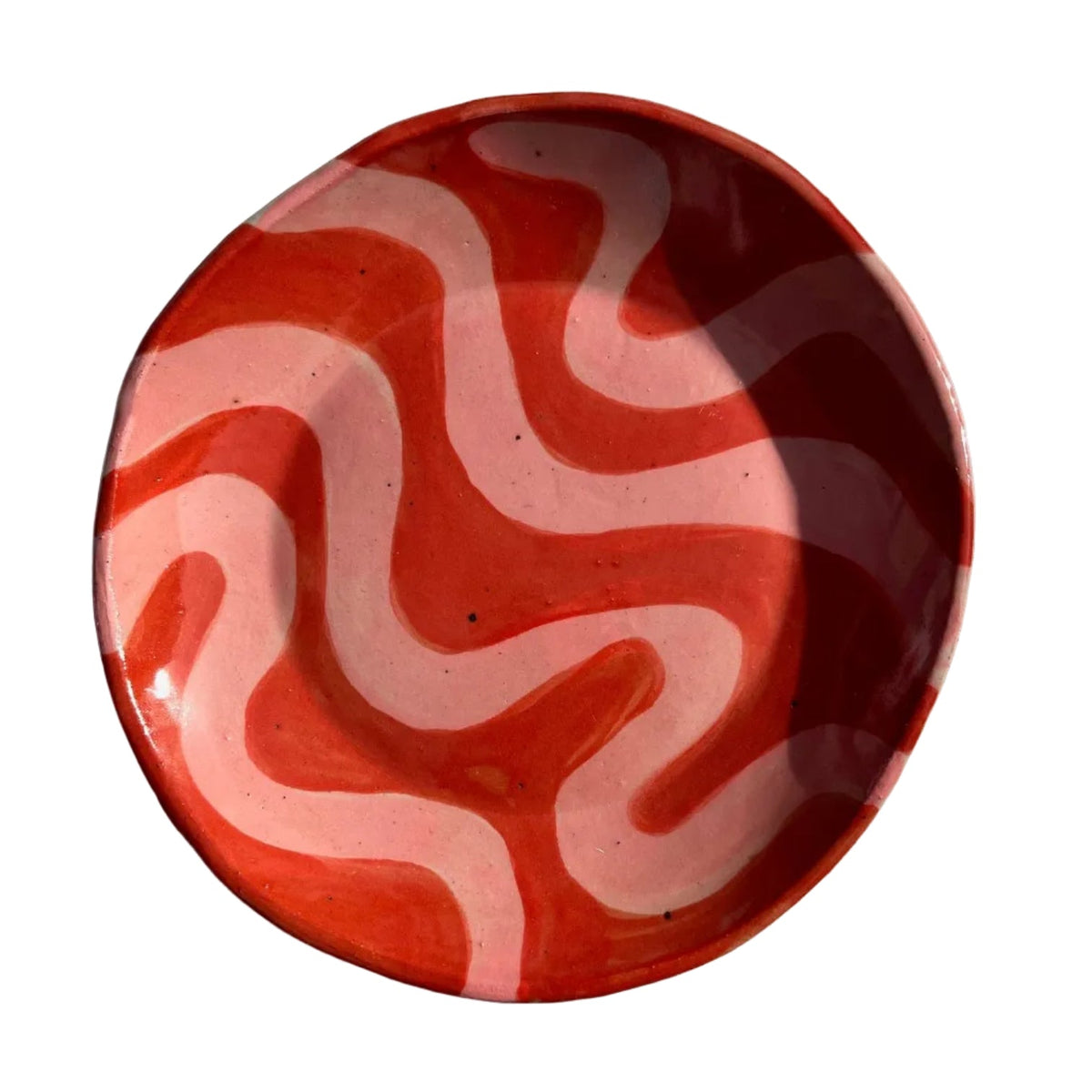 Squiggle Side Plate - Red and Pink 17.5cm