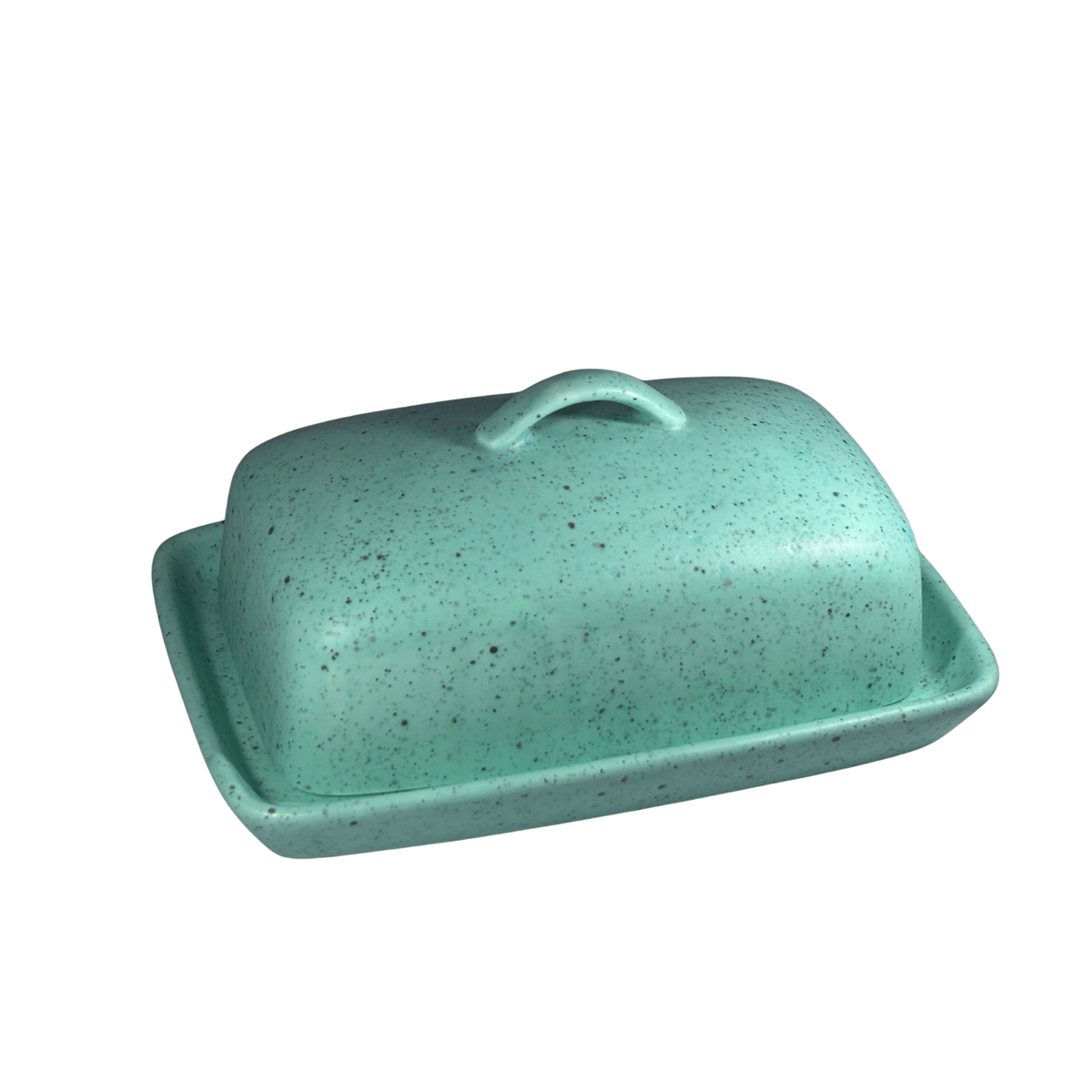 Stoneware Eggshell Green Butter Dish