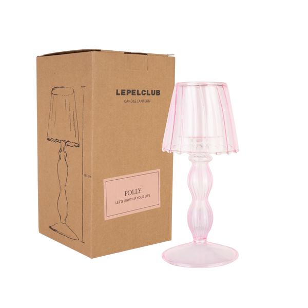 Polly Candle Lantern Pink