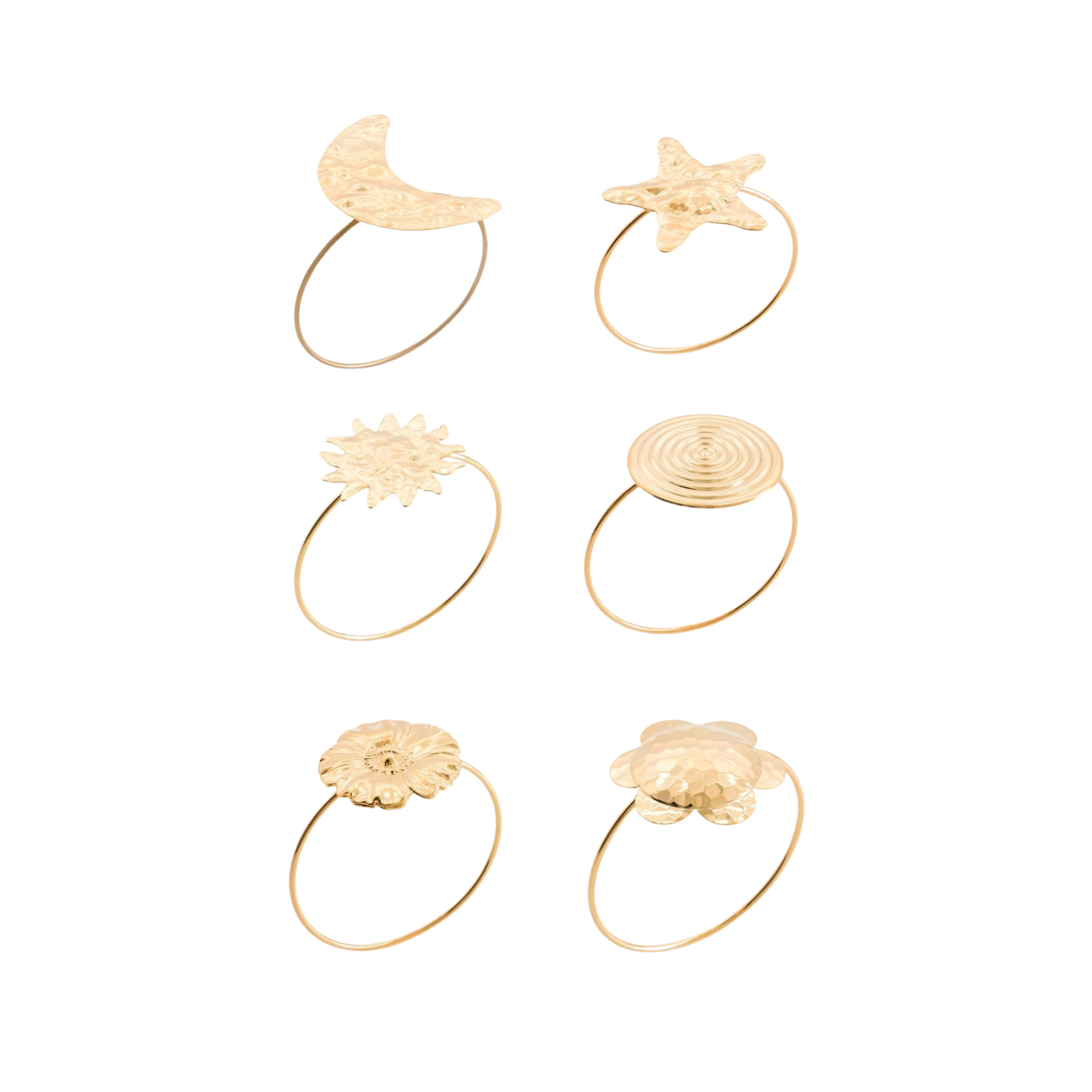 Gold Jewelled Napkin Rings (Set of 6)