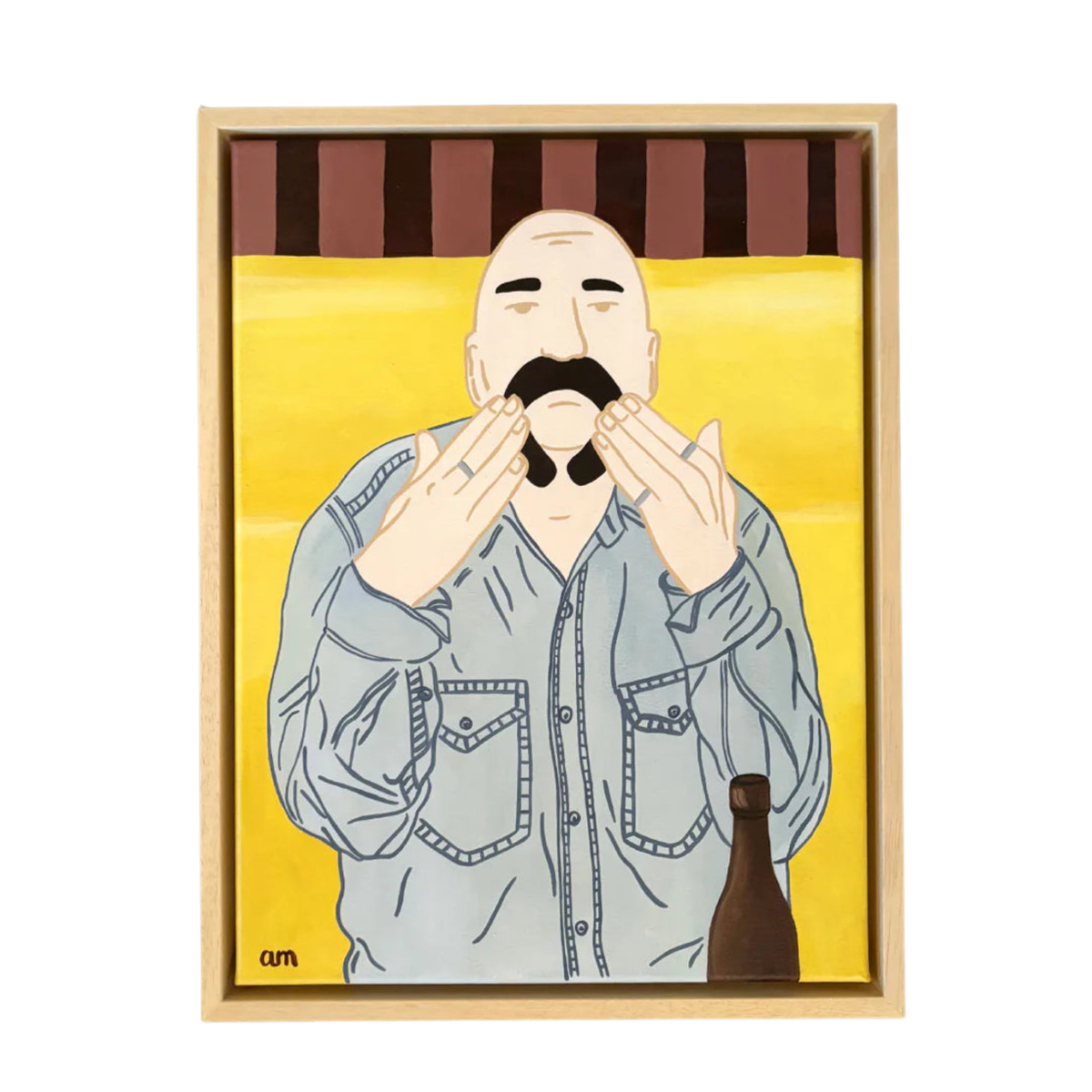I May Be Bald, but Look at My Cool Mustache! Print