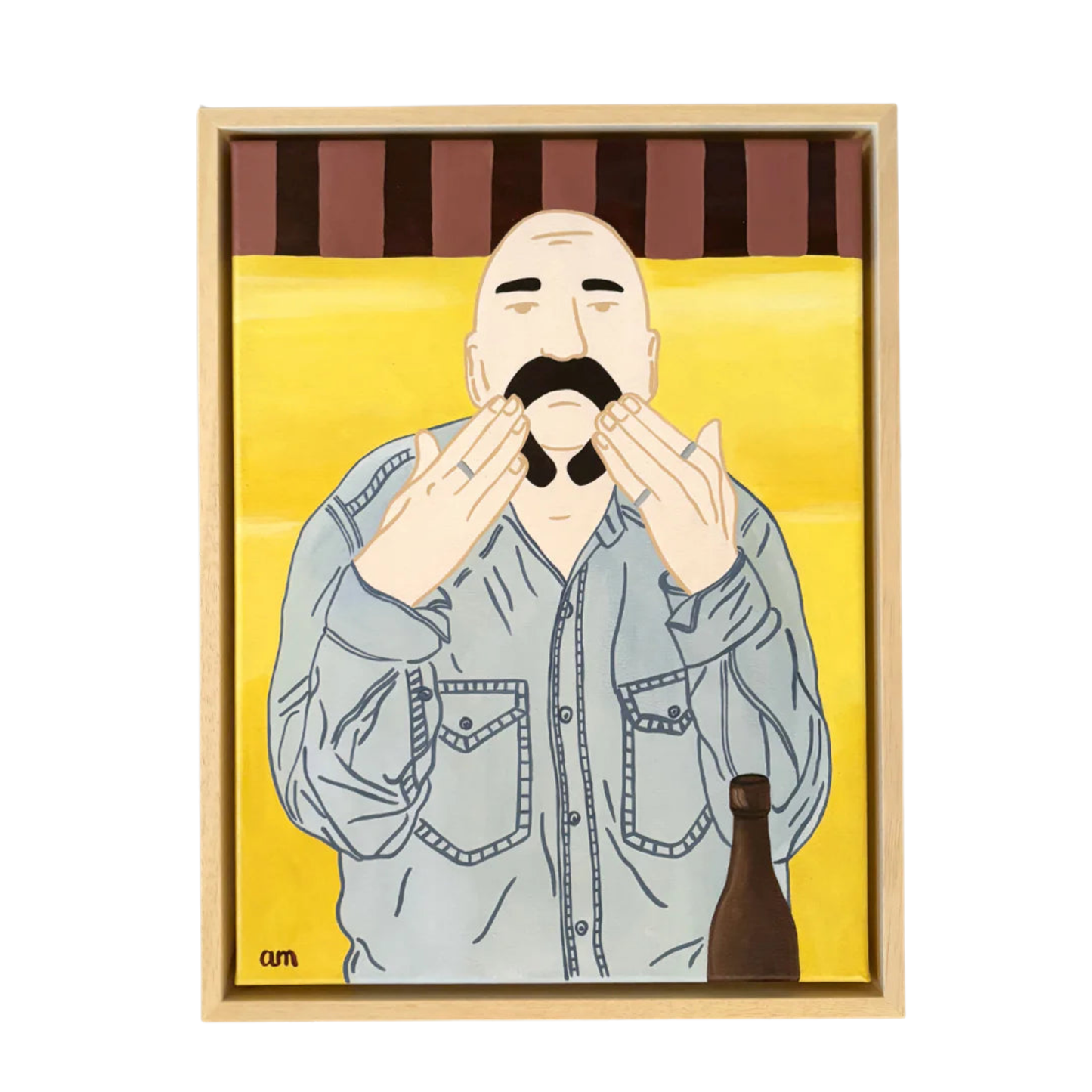 I May Be Bald, but Look at My Cool Mustache! Print
