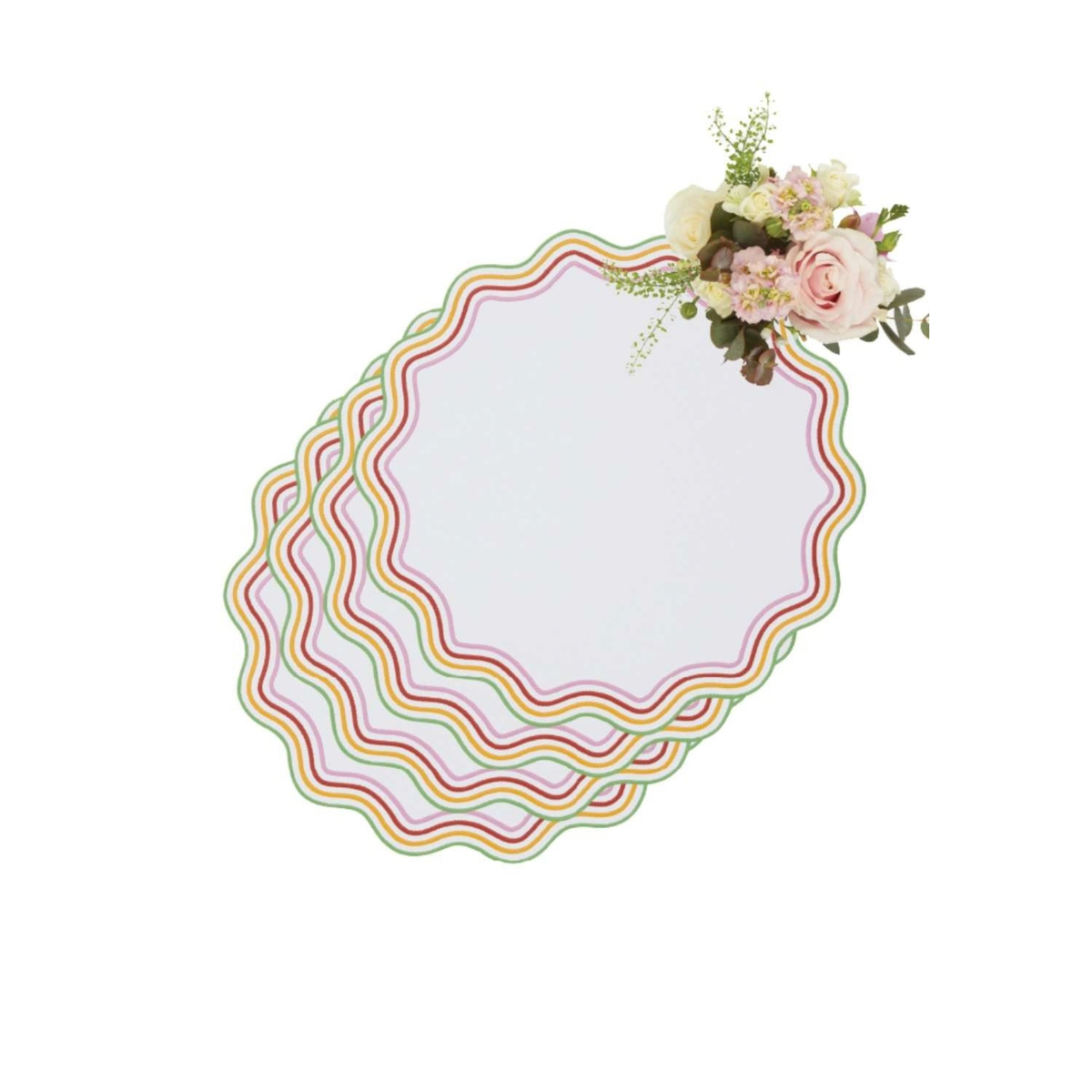 Alice Multi Coloured Trim Placemats - Set of 4